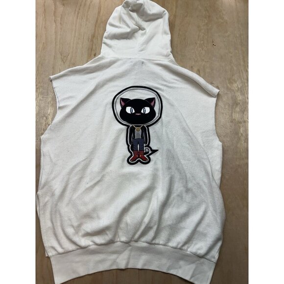 LVL XIII Mens Sleeveless Hoodie XXL White Distressed Raw Style New MSRP $225 - Picture 4 of 9